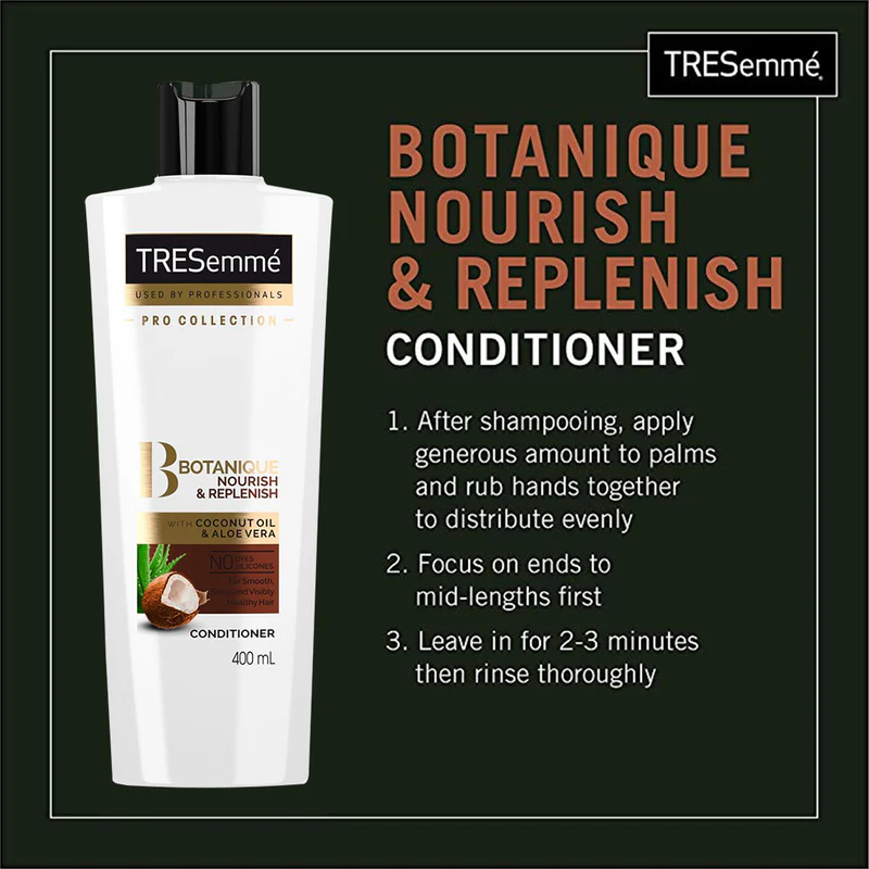 Picture of International UAE Product Tresemme Botanique nourish & Replenish With Coconut oil & Aloe Vera Conditioner For used male/female 400 Ml