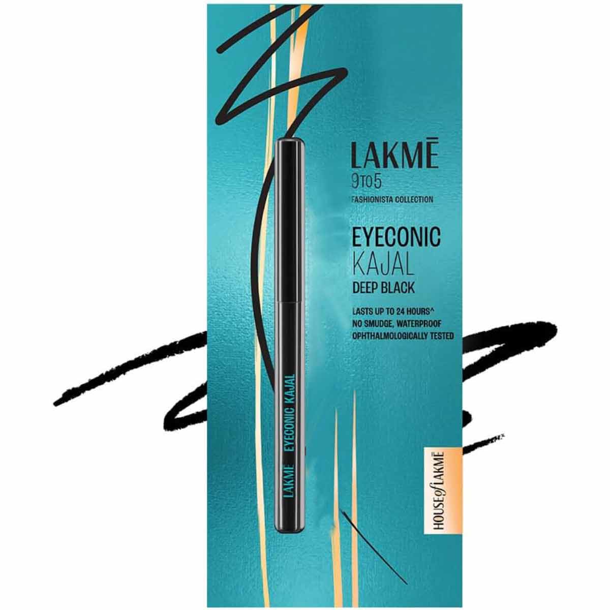 Picture of Indian Product Lakme 9to5 Fashionista Collection Eyconic Kajal Deep Black 24hrs Waterproof Long lasting,..0.35 gm