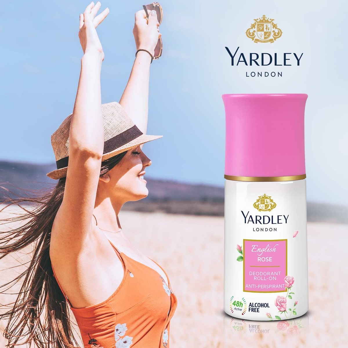 Picture of International Uk Product Yeardley London English rose antiperspirant roll-on With Alcohol Free 50 Ml