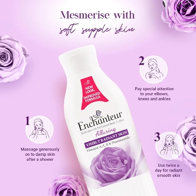Picture of International Malaysian Product Enchanteur Perfume body lotion Alluring Satin smooth Aloe vera & Olive butter For used male /female 250 Ml