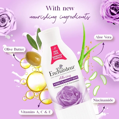 Picture of International Malaysian Product Enchanteur Perfume body lotion Alluring Satin smooth Aloe vera & Olive butter For used male /female 250 Ml