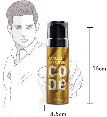 Picture of Indian Product Wild Stone Code Gold Body perfume Spray No Gas For men 120 Ml