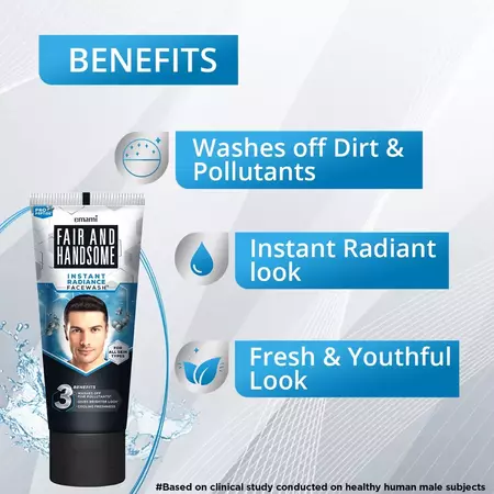 Picture of Indian Product Fair & Handsome instant Radiance Face Wash used For male- 150 Gm