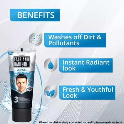 Picture of Indian Product Fair & Handsome instant Radiance Face Wash used For male- 150 Gm