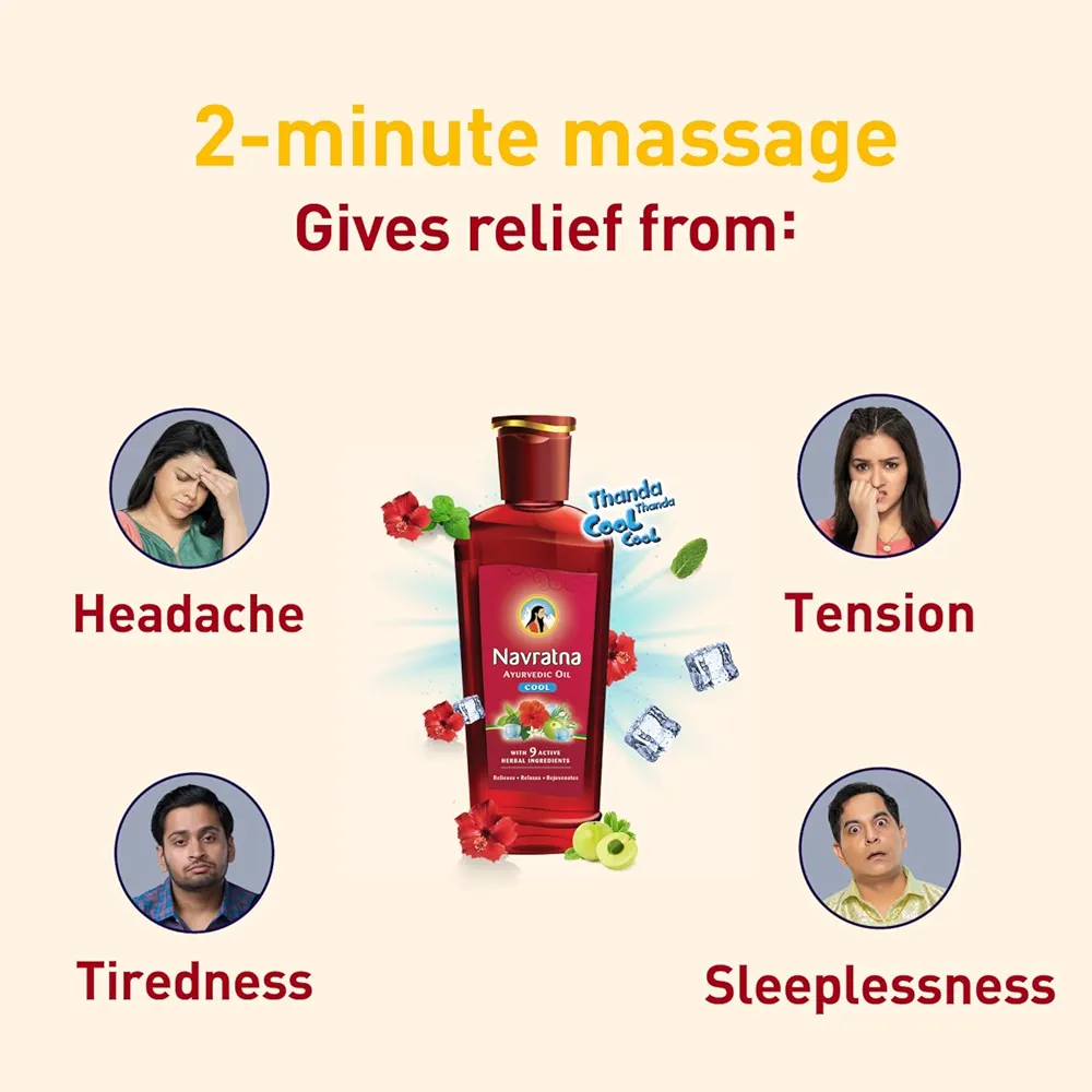 Picture of Indian Product Navratna Ayurvedic Oil Cool Used For male/female 270 Ml