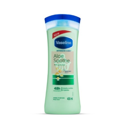 Picture of International UAE Product Vaseline Intensive Care Aloe soothe With pure Aloe vera lotion used For male /female 400 Ml