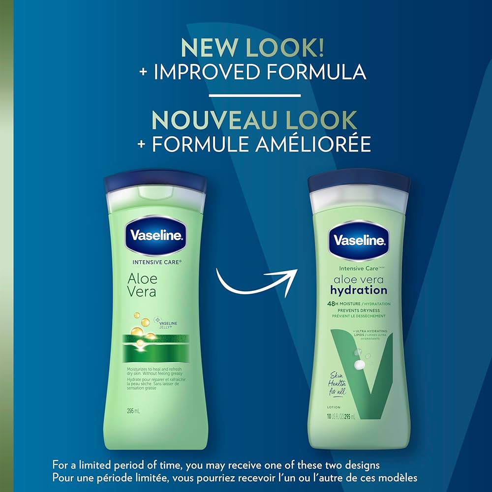 Picture of International UAE Product Vaseline Intensive Care Aloe soothe With pure Aloe vera lotion used For male /female 400 Ml