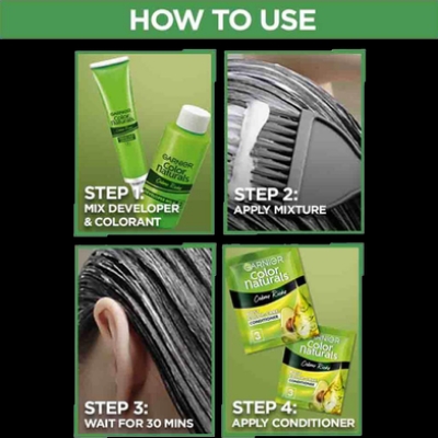 Picture of Indian Product Garnier Nourishing Permanent Naturals black hair Colour Used For Male/female -70Ml +60gm