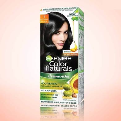 Picture of Indian Product Garnier Nourishing Permanent Naturals black hair Colour Used For Male/female -70Ml +60gm