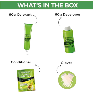 Picture of Indian Product Garnier Nourishing Permanent Naturals black hair Colour Used For Male/female -70Ml +60gm