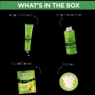 Picture of Indian Product Garnier Nourishing Permanent Naturals black hair Colour Used For Male/female -70Ml +60gm