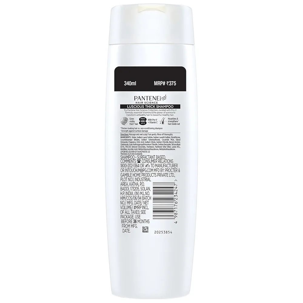 Picture of Indian Product Luscious Thick With Pro-v + Vitamin C Shampoo Used For male /female -340 Ml