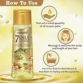 Picture of Indian Product Emami 7 Oils In one Hair oil used For male /female -200 Ml