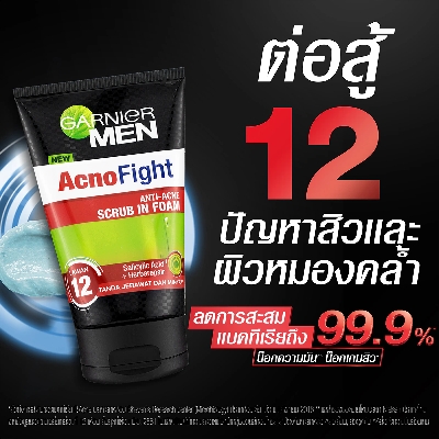 Picture of International Thailand product Garnier Men Acno Fight Anti-Acne (Scrub In Foam) For men.. 100 Ml