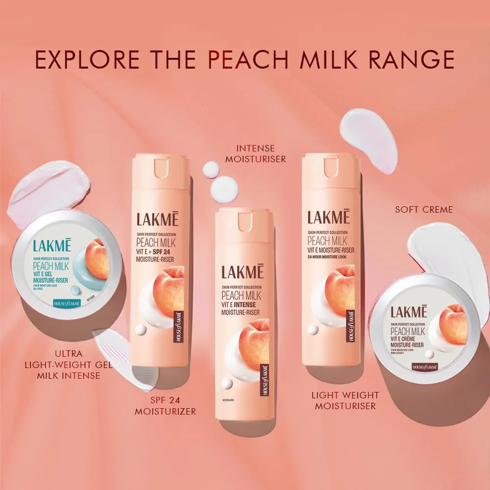 Picture of Indian Product Lakme peach milk soft cream With 24hour Moisture Lock Non- Sticky Face cream used For women.. 50 Gm