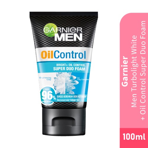 Picture of International Thailand Product Garnier Men Oil Control Bright + Oil Control Super Due Foam Face Wash For Men-100 Ml