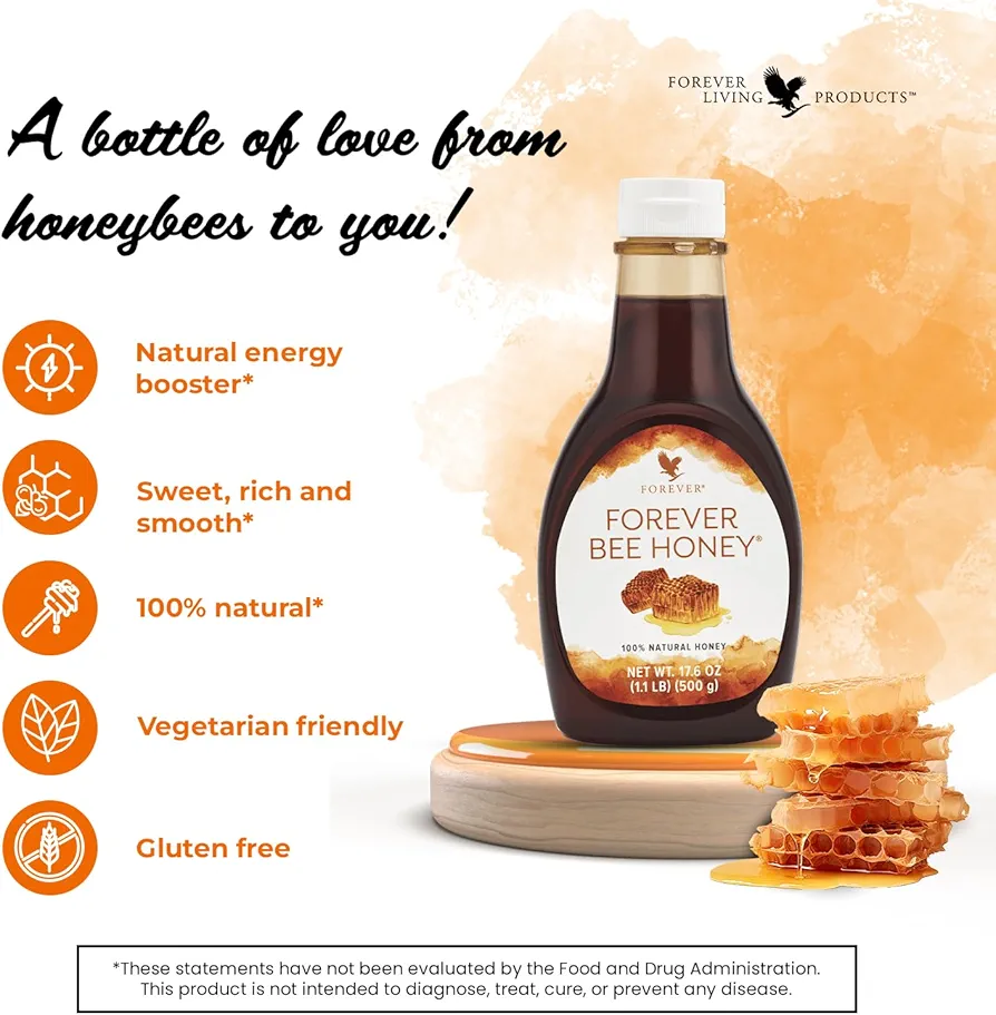 Picture of International American Product Forever Bee Honey Responsibly Harvested Mountain Honey With Rice, Smooth&Complex -500 gm