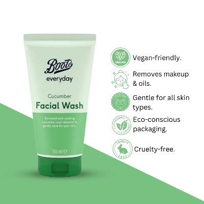 Picture of International UK Product Boots Everyday Cucumber Facial Wash Used For Male /Female -150Ml