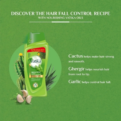 Picture of International UAE Product Vatika Cactus & Gergir Hair Fall Control Shampoo For Weak Hair Used For Male/Female-700Ml