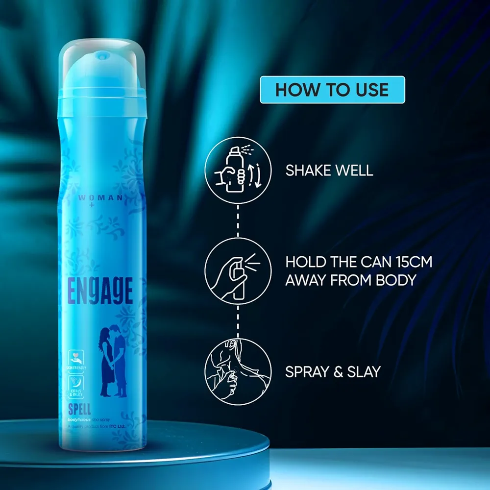 Picture of Indian Product Engage Spell Deodorant For Women, Citrus and Fruity, Skin Friendly 24hous Long Lasting Body Spray For Women- 150 ml