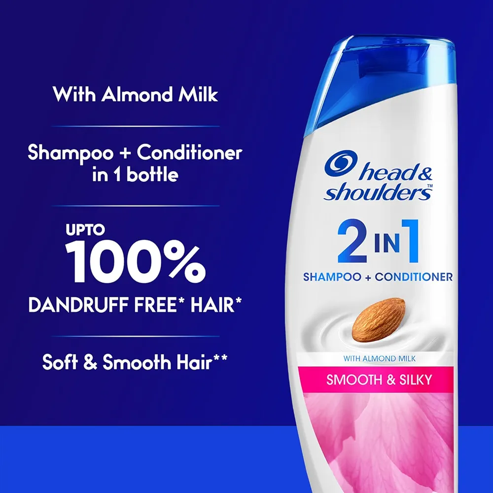 Picture of Indian Product Head & Shoulders Smooth and Silky 2-in-1 Anti Dandruff With Almond Milk Shampoo + Conditioner Used For Male /Female (180ml)