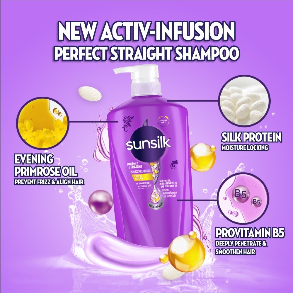 Picture of International Thailand Product Sunsilk Perfect Straight Shampoo Used For Male /Fenale-625Ml