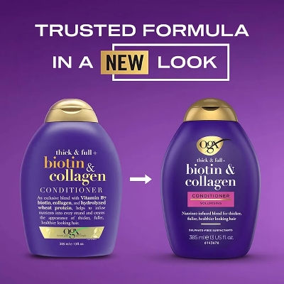 Picture of International Italy Product Ogx Thick & full+ Biotin & Collagen Volumising Conditioner Used For Male /Female..385Ml