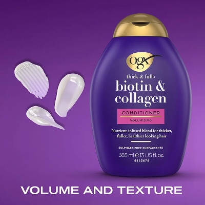 Picture of International Italy Product Ogx Thick & full+ Biotin & Collagen Volumising Conditioner Used For Male /Female..385Ml
