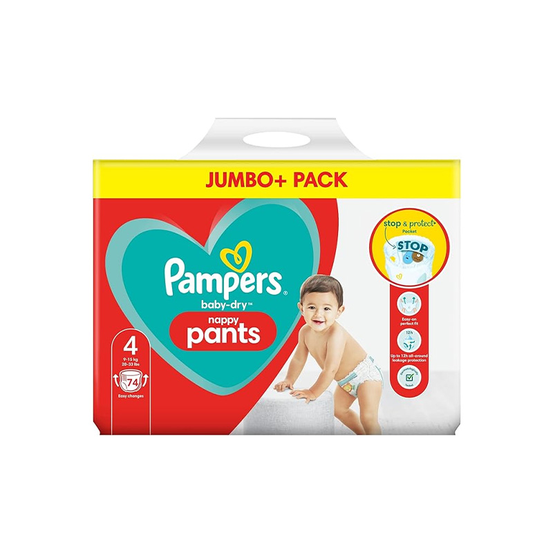 Picture of Pampers Jumbo Pack-4 Pant 9-15kg 74pcs