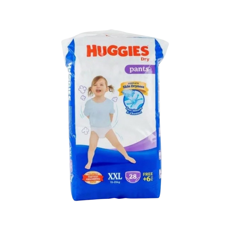 Picture of Huggies Dry Pants Baby Diaper (15-25kg) XXL(32+4/28+6) Free Diaper