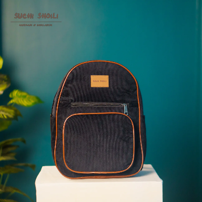 Picture of Black Corduroy Fabric Core Color Aboni Backpack