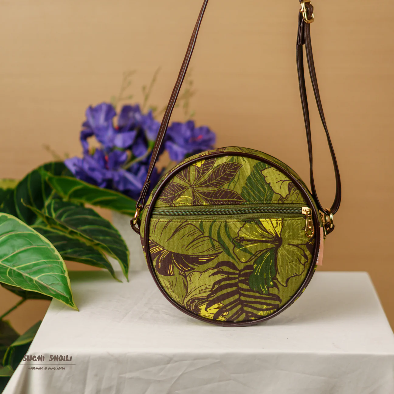 Picture of Monsoon Hibiscus OrbChic Round Bag