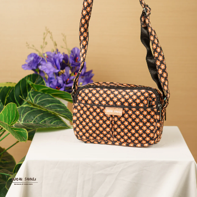 Picture of Vintage Flower Corduroy Fabric Rupa Double Chamber Crossbody Bag