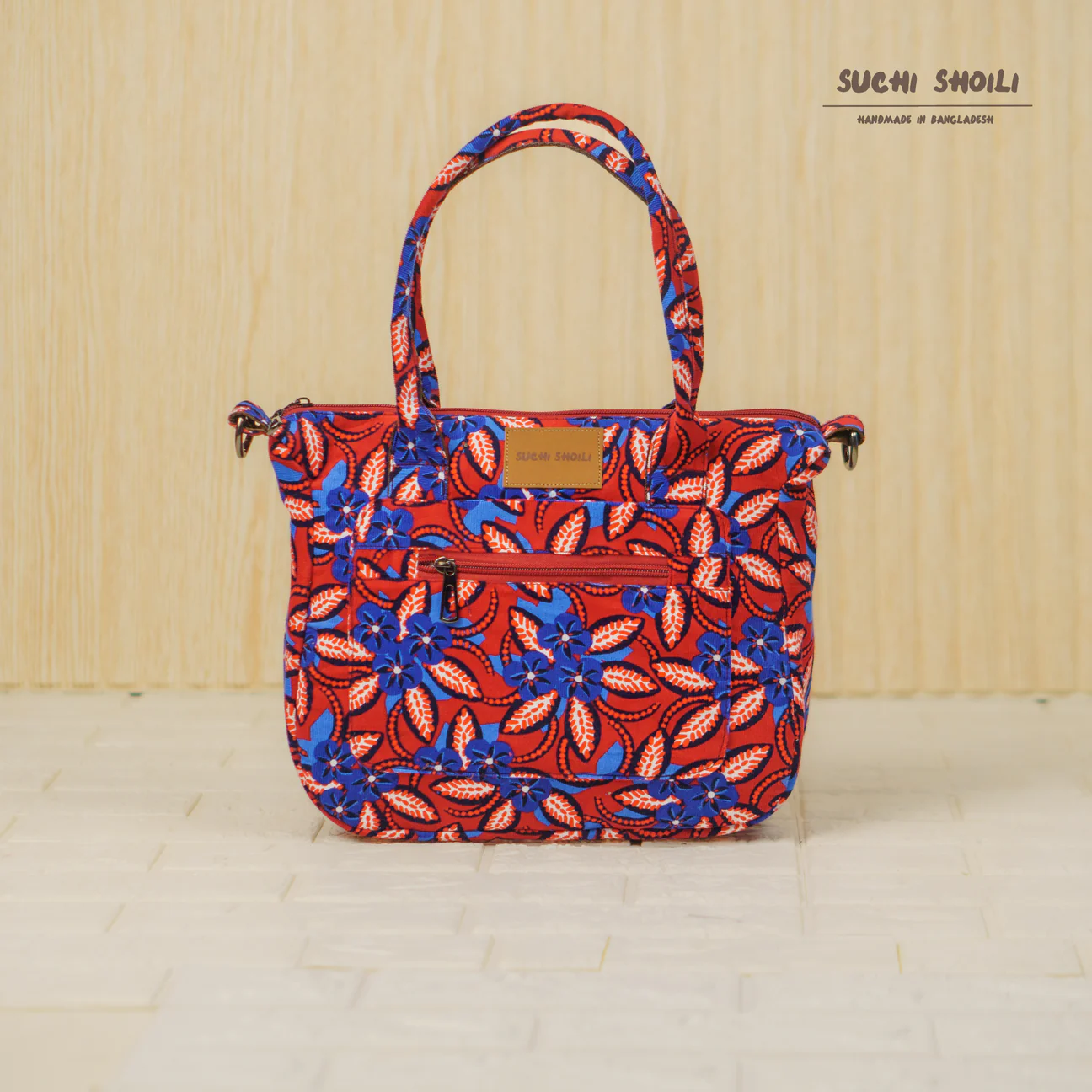 Picture of Garden Flower Corduroy Fabric Ajrin Crossbody Bag