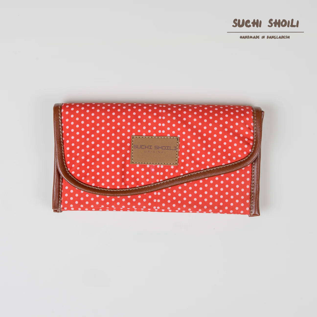 Picture of Orange Dot Nokshi Triple Chamber Money Purse