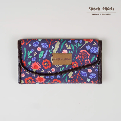 Picture of Playful Botanical Nokshi Triple Chamber Money Purse