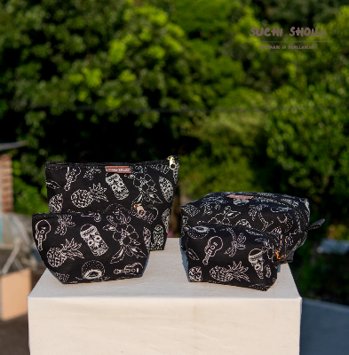 Picture of Black Island Groove Makeup Combo Pouch