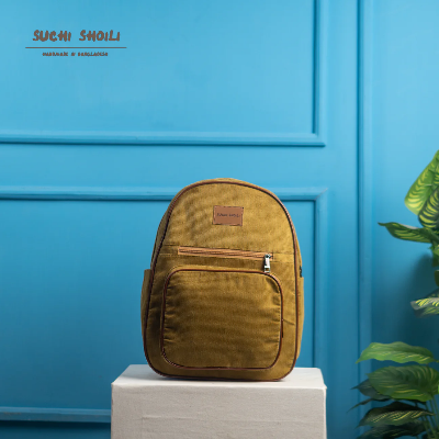 Picture of Lite Yellow Corduroy Fabric Aboni Backpack