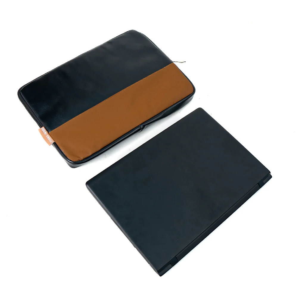 Picture of Black Leather Laptop Sleeve