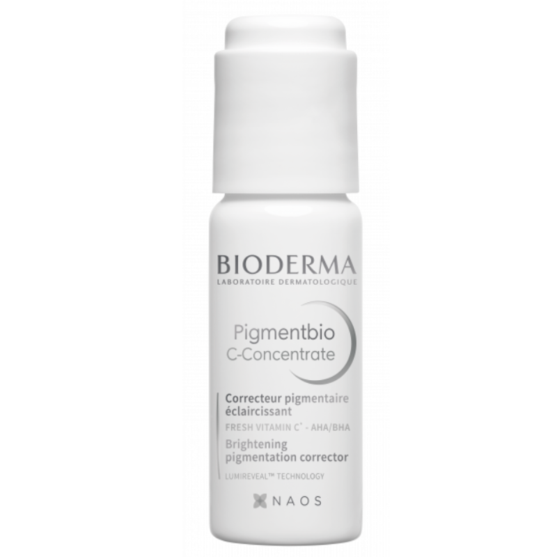 Picture of Pigmentbio C-Concentrate Brightening Vitamin C Serum Hyperpigmented skin, dark spots Photoageing Ageing science  High security Vitamin C cure for intense pigmentation correction. Dark spot size: -41%.*  Bottle 15 ml