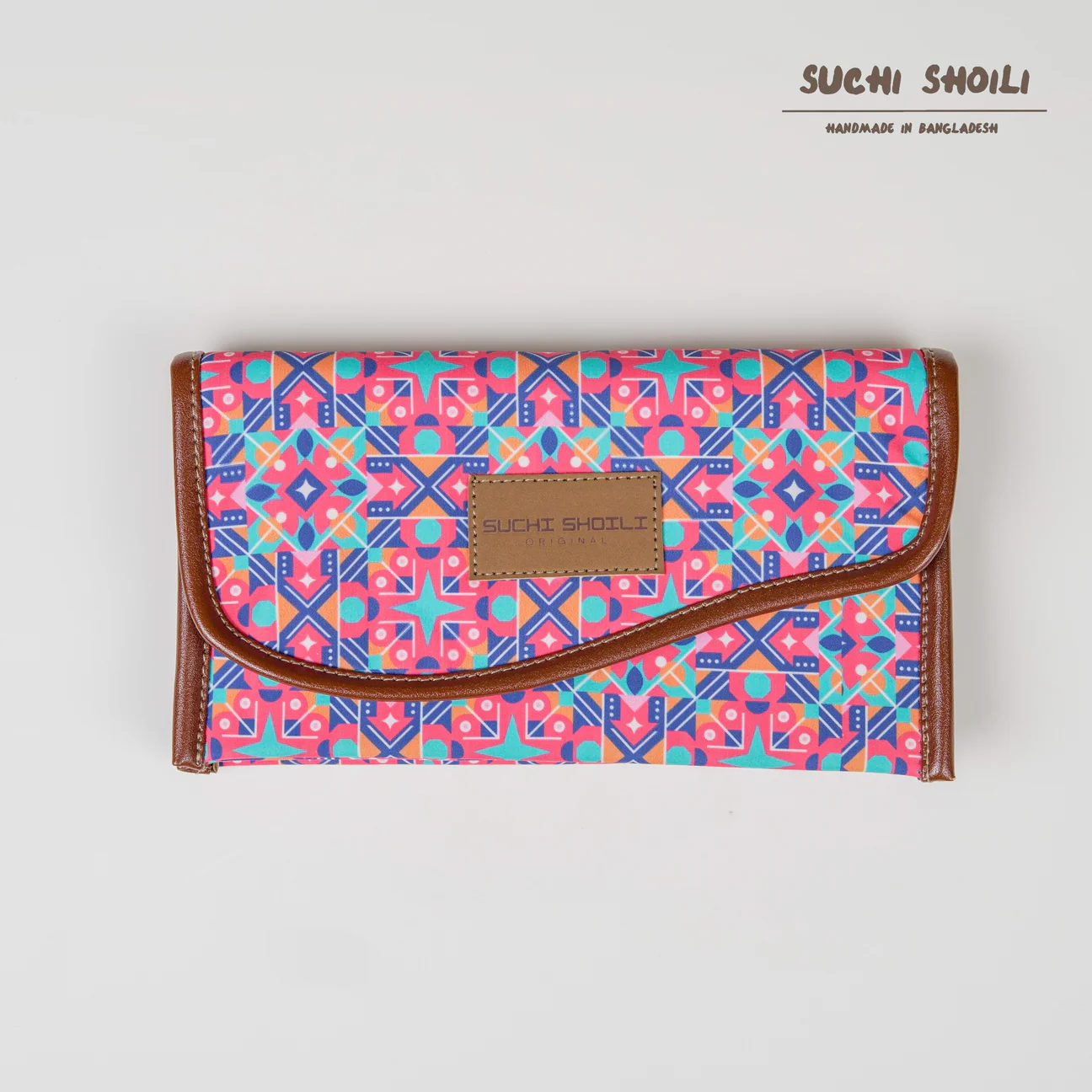 Picture of Pink Vector Nokshi Triple Chamber Money Purse