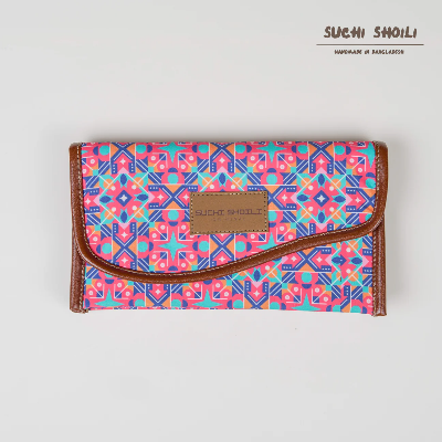 Picture of Pink Vector Nokshi Triple Chamber Money Purse