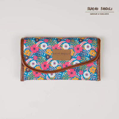 Picture of Tropical Garden Floral Nokshi Triple Chamber Money Purse