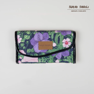 Picture of Midnight Flower Nokshi Triple Chamber Money Purse
