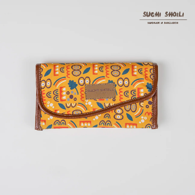 Picture of Abstract Geometric Nokshi Triple Chamber Money Purse