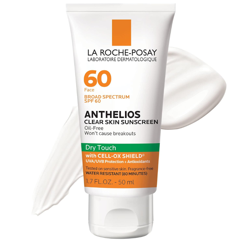 Picture of La Roche-Posay Anthelios Clear Skin Sunscreen Dry Touch SPF 60, Oil Free Sunscreen For Face, Oil Absorbing, Broad Spectrum SPF + Antioxidants, Non-Greasy, Oxybenzone Free, Travel Size