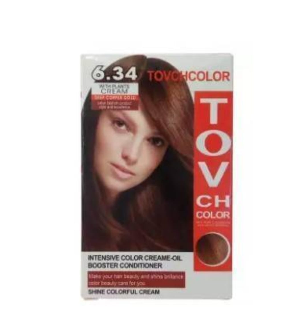 Picture of International Hair styling China product TOVCHCOLOR hair color used for male / female shade no 6.34 - 80 ml X 2