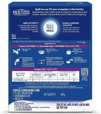 Picture of LACTOGEN 2 Infant Formula Powder - Upto 6 months, Stage 2, 400g