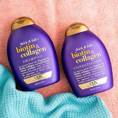 Picture of International European product Hair care Ogx thick & Full +Biotin & Collagen Conditioner used for male/ female - 385 ml