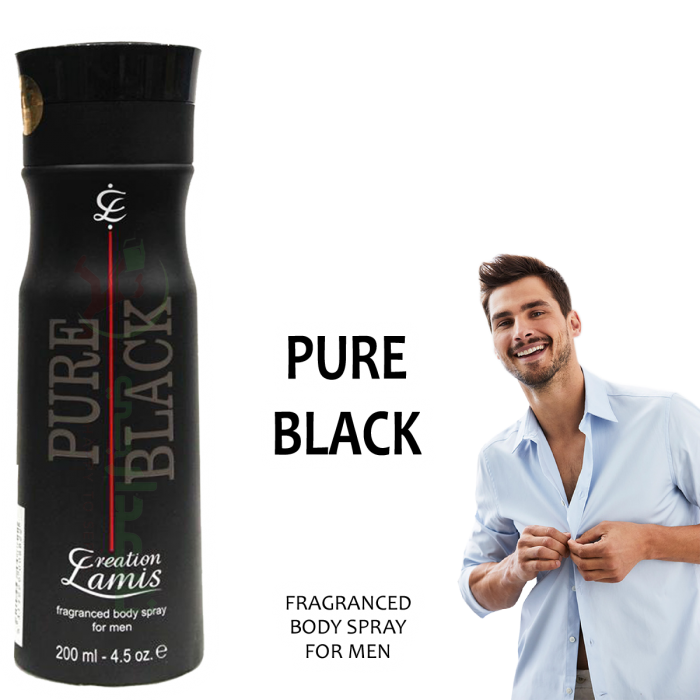 Picture of International UAE product Body Spray Creation Lamis Pure BLack perfume for male - 200 ml